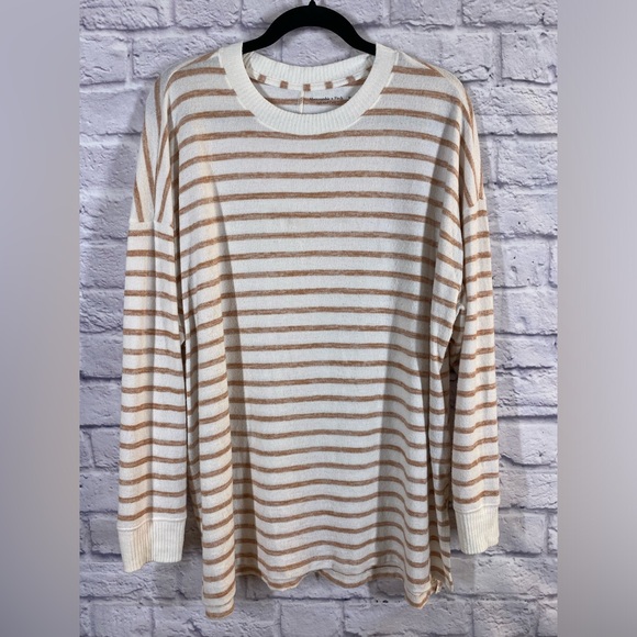 Abercrombie & Fitch Soft Cozy Neutral Striped Sweater Size XL - Picture 1 of 7